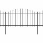 vidaXL Κάγκελα Περίφραξης με Λόγχες Μαύρα (1,25-1,5)x13,6 μ. Ατσάλινα