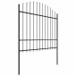 vidaXL Κάγκελα Περίφραξης με Λόγχες Μαύρα (1,5-1,75) x 3,4 μ. Ατσάλινα