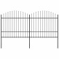 vidaXL Κάγκελα Περίφραξης με Λόγχες Μαύρα (1,5-1,75) x 3,4 μ. Ατσάλινα