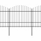 vidaXL Κάγκελα Περίφραξης με Λόγχες Μαύρα (1,5-1,75) x 6,8 μ. Ατσάλινα