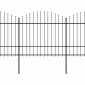 vidaXL Κάγκελα Περίφραξης με Λόγχες Μαύρα (1,5-1,75)x10,2 μ. Ατσάλινα