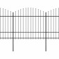 vidaXL Κάγκελα Περίφραξης με Λόγχες Μαύρα (1,5-1,75)x15,3 μ. Ατσάλινα