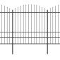 vidaXL Κάγκελα Περίφραξης με Λόγχες Μαύρα (1,75-2) x 3,4 μ. Ατσάλινα