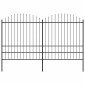 vidaXL Κάγκελα Περίφραξης με Λόγχες Μαύρα (1,75-2) x 3,4 μ. Ατσάλινα