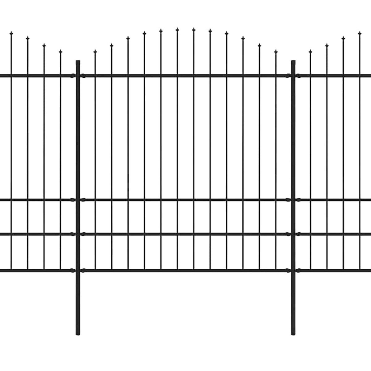 vidaXL Κάγκελα Περίφραξης με Λόγχες Μαύρα (1,75-2) x 6,8 μ. Ατσάλινα