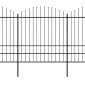 vidaXL Κάγκελα Περίφραξης με Λόγχες Μαύρα (1,75-2) x 6,8 μ. Ατσάλινα