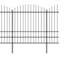 vidaXL Κάγκελα Περίφραξης με Λόγχες Μαύρα (1,75-2) x 10,2 μ. Ατσάλινα