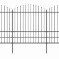 vidaXL Κάγκελα Περίφραξης με Λόγχες Μαύρα (1,75-2) x 13,6 μ. Ατσάλινα