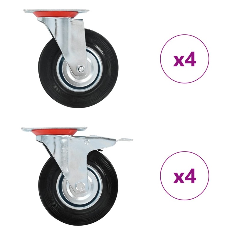 vidaXL Ρόδες Περιστρεφόμενες 8 τεμ. 125 χιλ.