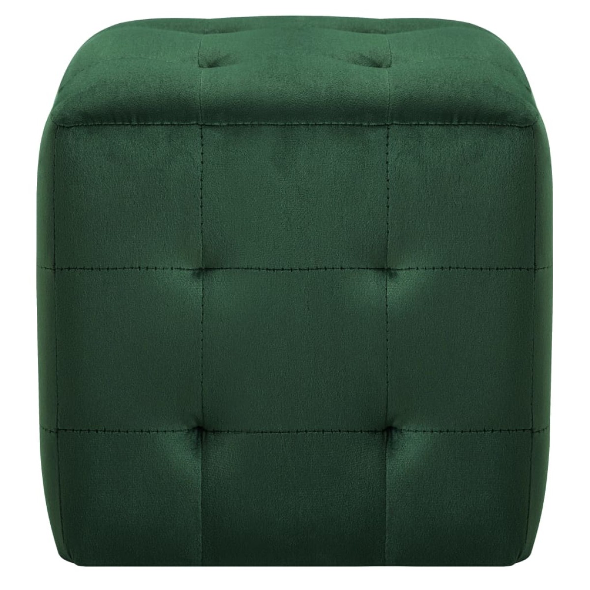 vidaXL Σκαμπό Πουφ 2 τεμ. Πράσινα 30 x 30 x 30 εκ. Βελούδινο Ύφασμα