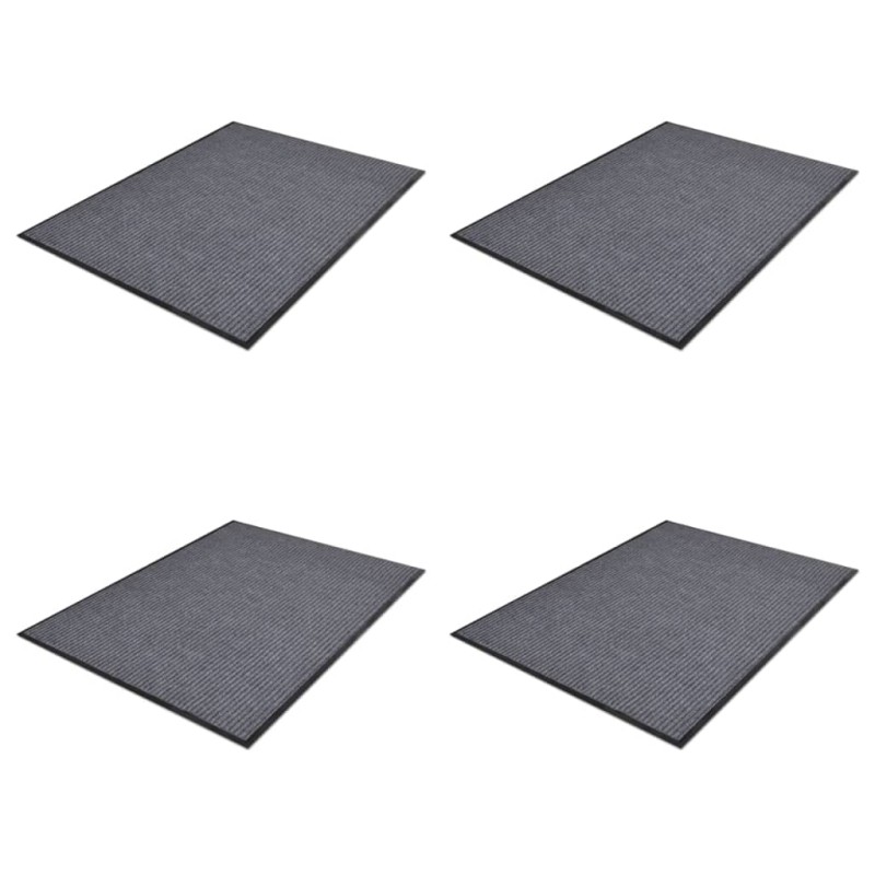 vidaXL Χαλάκια Πόρτας 4 Τεμ. Γκρι 90x60 εκ. από PVC