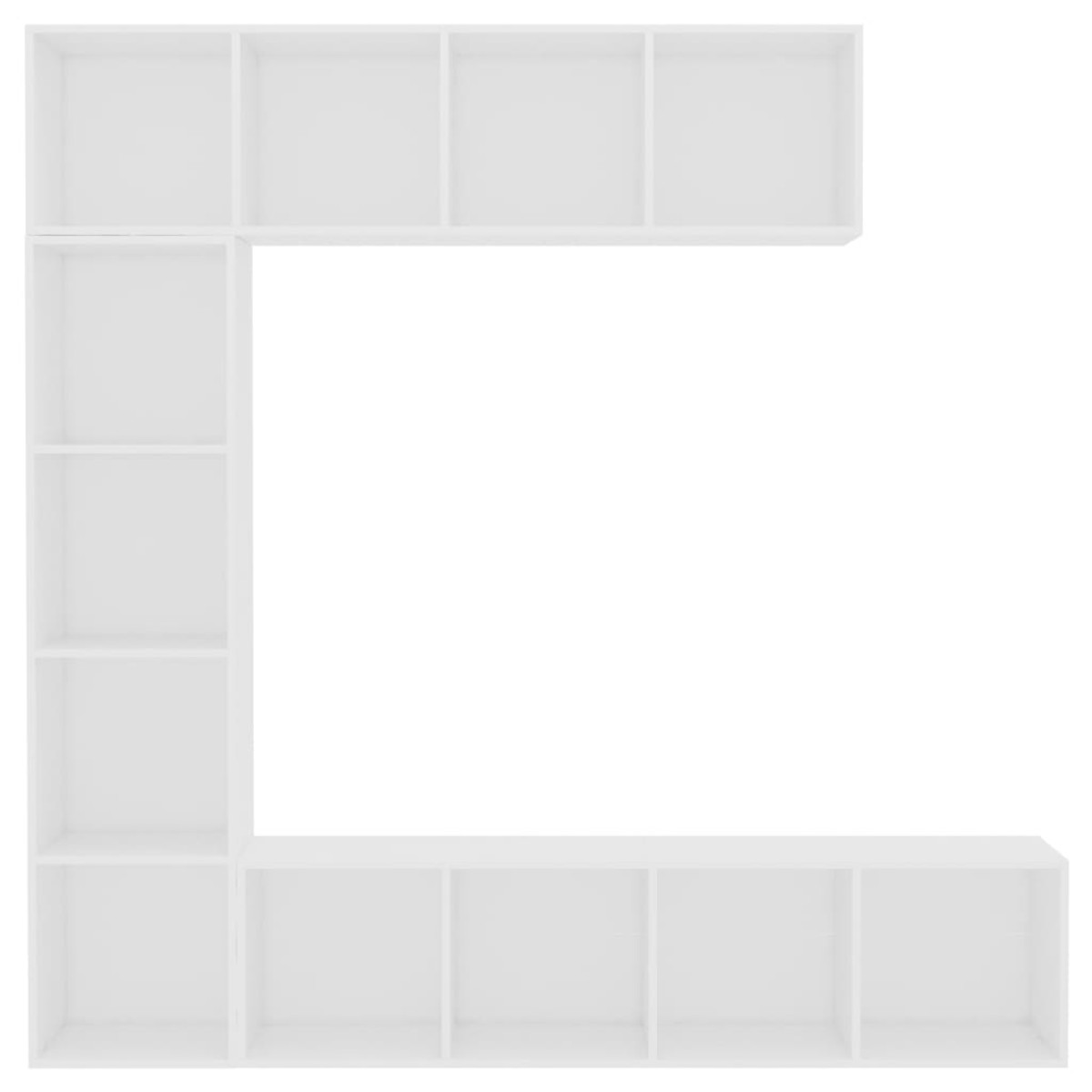 vidaXL Έπιπλο TV / Βιβλιοθήκη Σετ 3 τεμ. Λευκό 180 x 30 x 180 εκ.