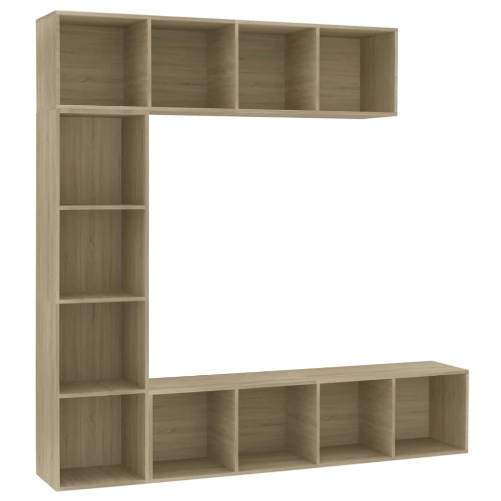 vidaXL Έπιπλο TV/Βιβλιοθήκη Σετ 3 τεμ. Χρώμα Sonoma Δρυς 180x30x180 εκ