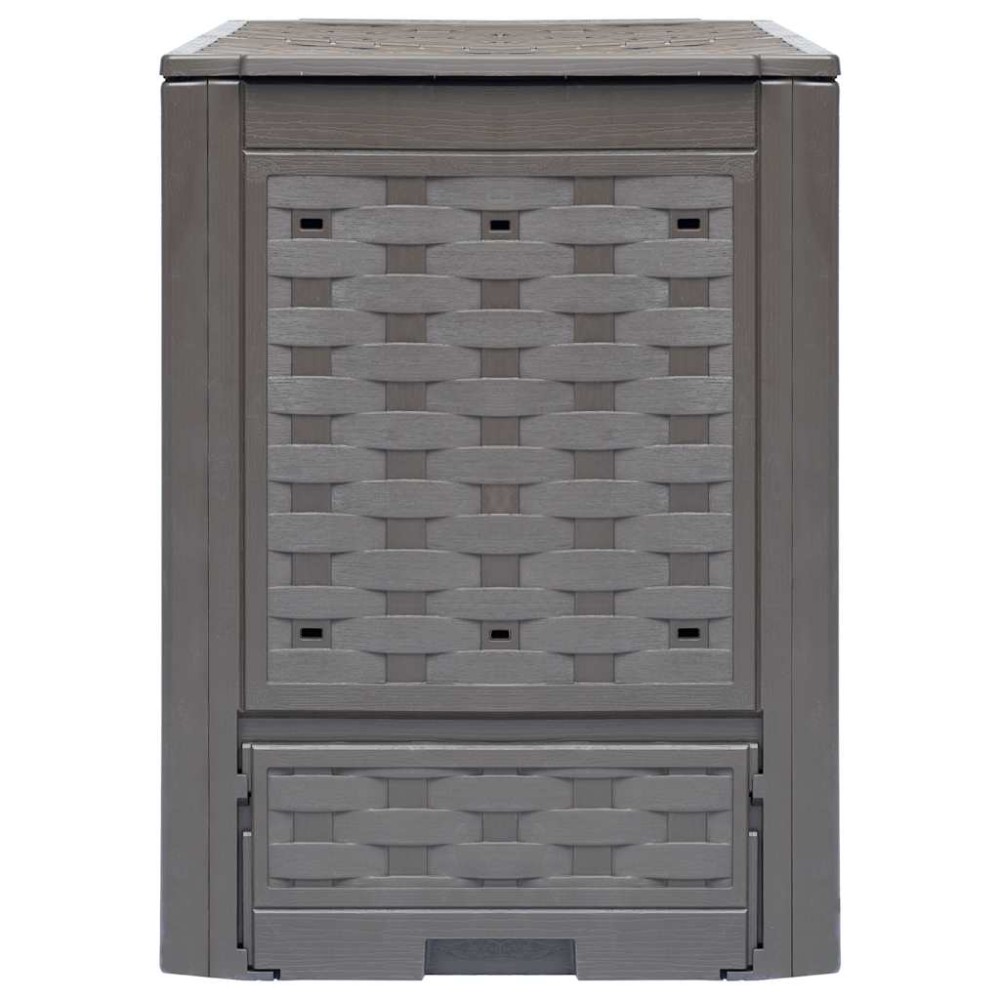 vidaXL Κομποστοποιητές 2 τεμ. Καφέ 60x60x83 εκ. 600 L Πλαστικό Ρατάν