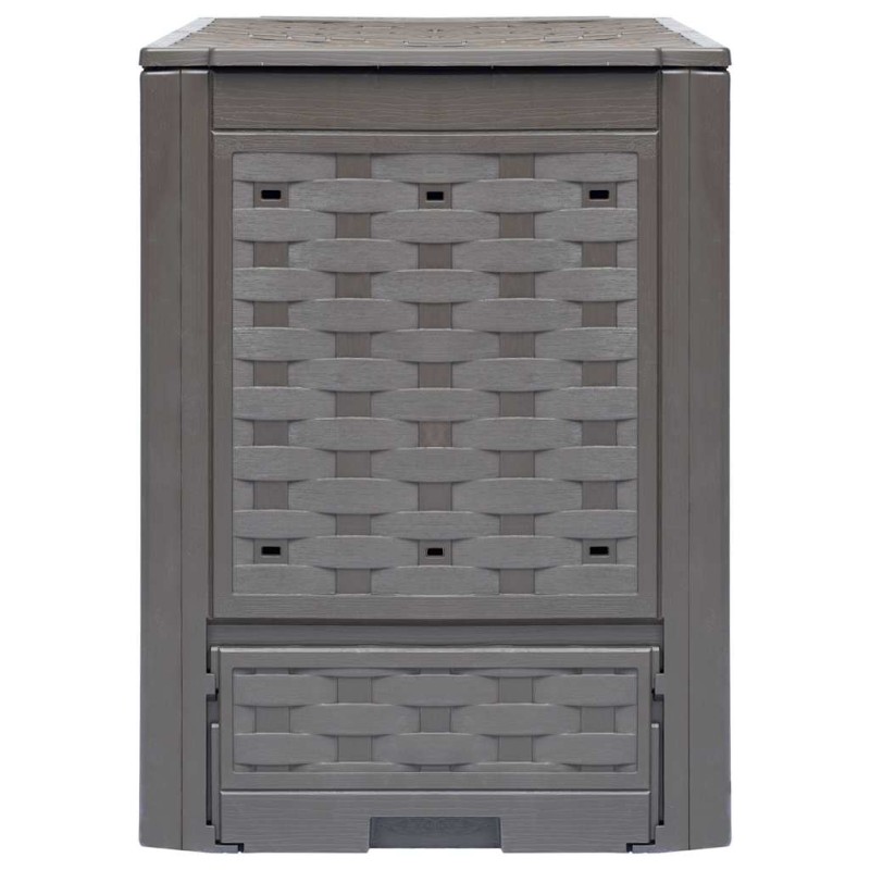 vidaXL Κομποστοποιητές 2 τεμ. Καφέ 60x60x83 εκ. 600 L Πλαστικό Ρατάν