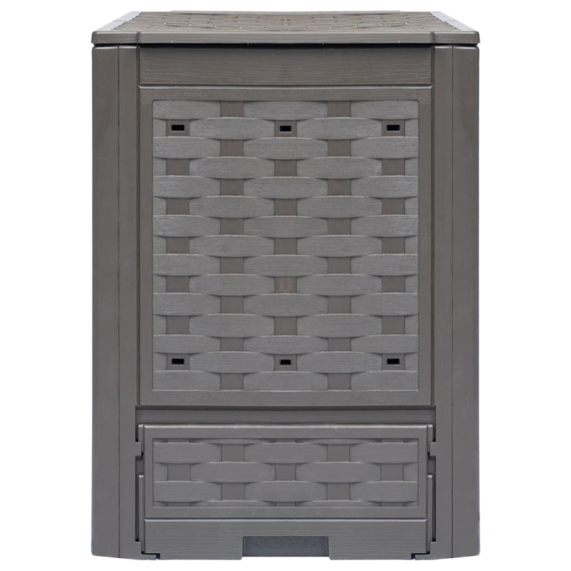 vidaXL Κομποστοποιητές 3 τεμ. Καφέ 60x60x83 εκ. 900 L Πλαστικό Ρατάν