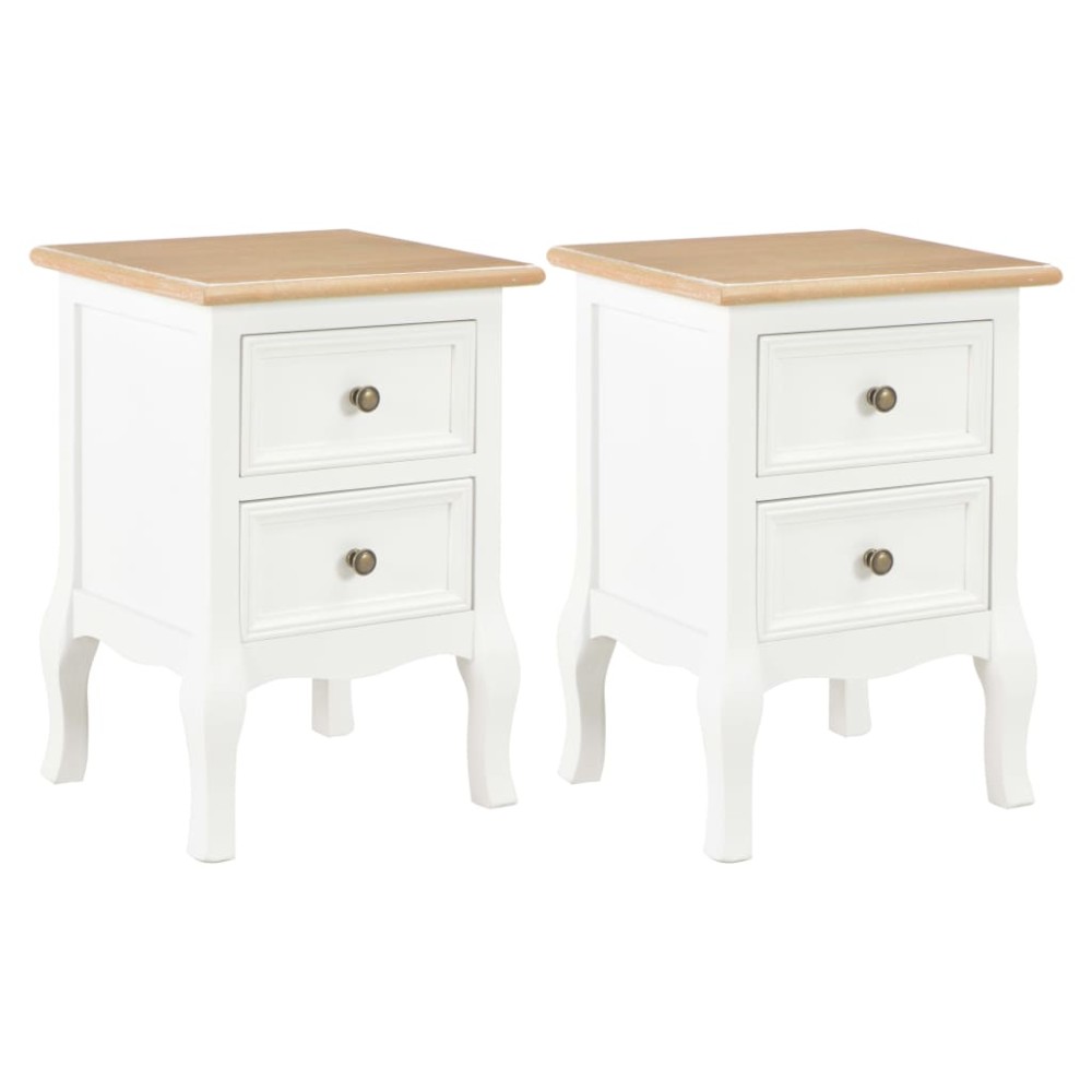 vidaXL Κομοδίνα 2 Τεμ. Λευκά 35 x 30 x 49 εκ. από MDF