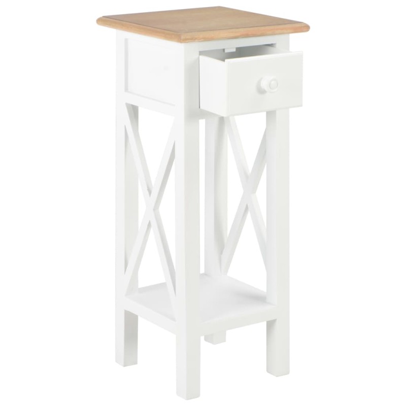vidaXL Τραπεζάκι Βοηθητικό Λευκό 27 x 27 x 65,5 εκ. Ξύλινο