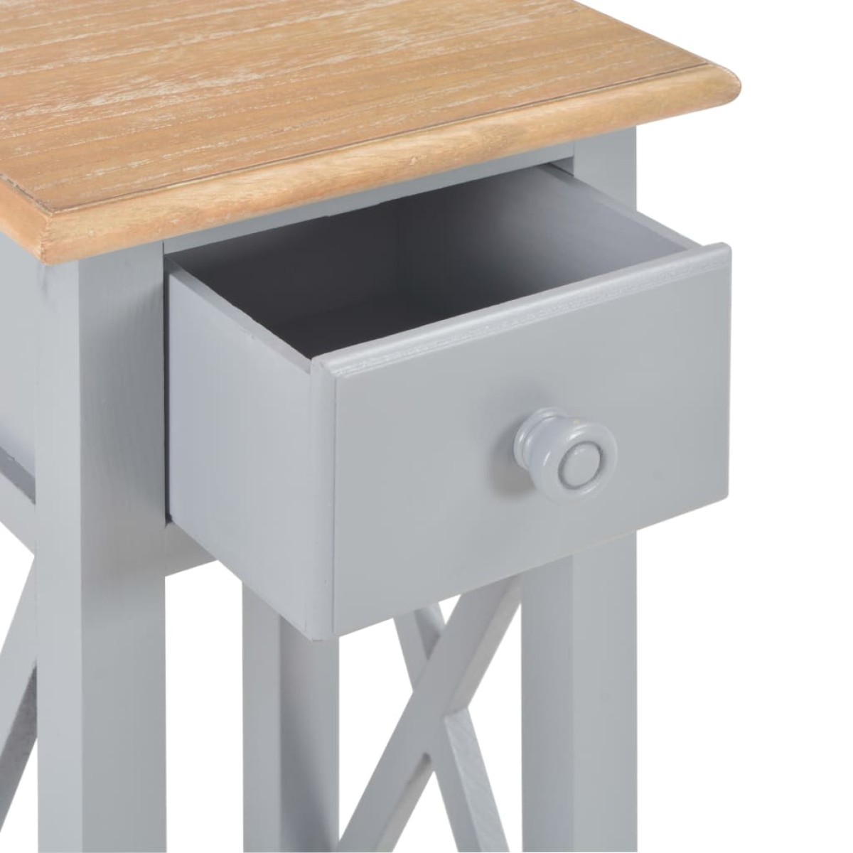 vidaXL Τραπεζάκι Βοηθητικό Γκρι 27 x 27 x 65,5 εκ. Ξύλινο