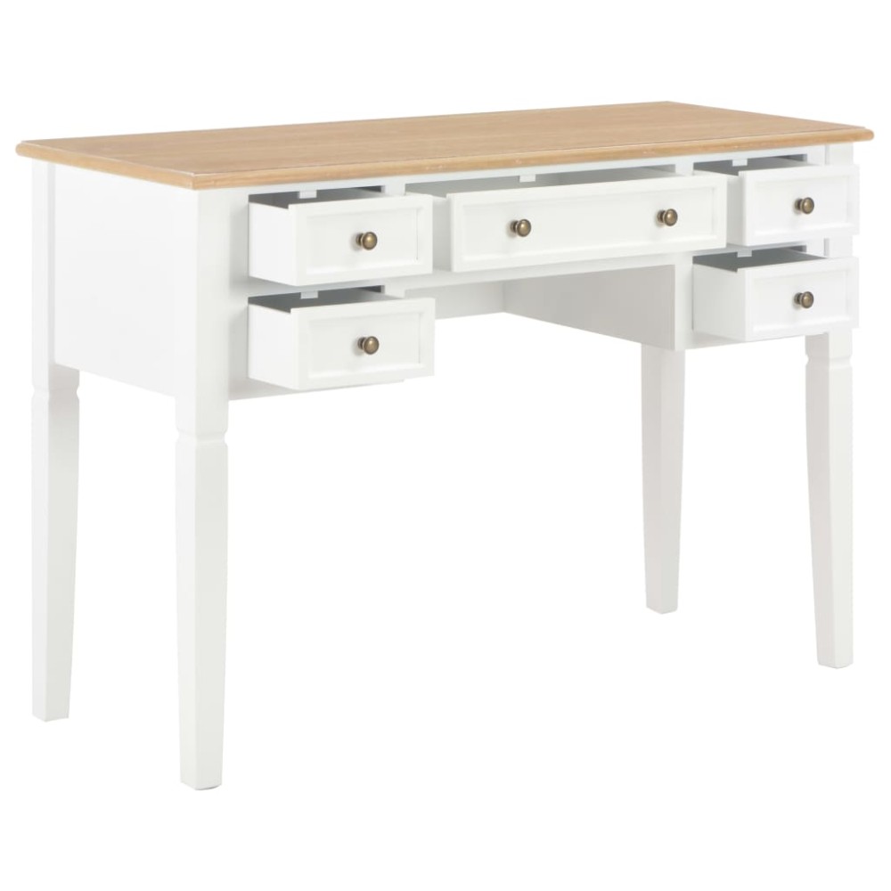 vidaXL Γραφείο Λευκό 109,5 x 45 x 77,5 εκ. Ξύλινο