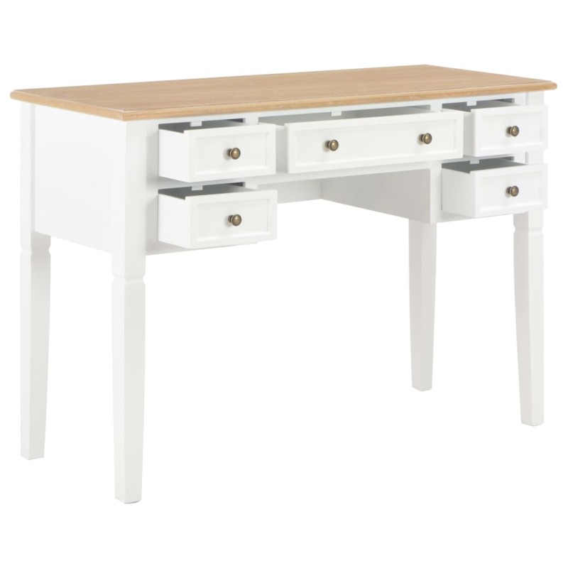 vidaXL Γραφείο Λευκό 109,5 x 45 x 77,5 εκ. Ξύλινο