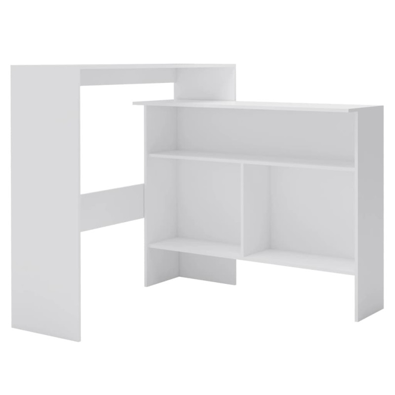 vidaXL Τραπέζι Μπαρ με 2 Επιφάνειες Λευκό 130 x 40 x 120 εκ.