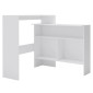 vidaXL Τραπέζι Μπαρ με 2 Επιφάνειες Λευκό 130 x 40 x 120 εκ.