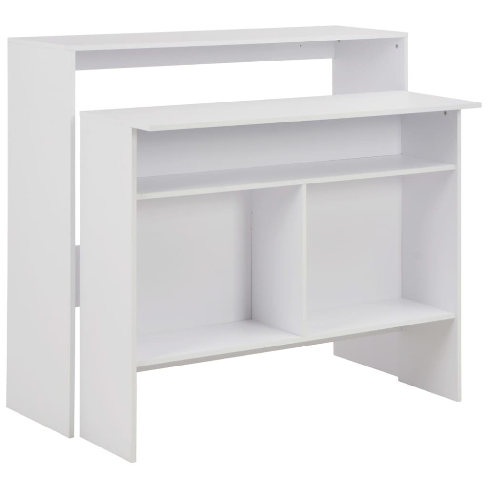 vidaXL Τραπέζι Μπαρ με 2 Επιφάνειες Λευκό 130 x 40 x 120 εκ.