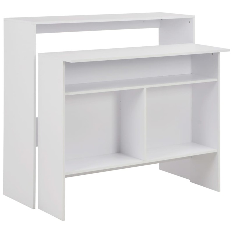 vidaXL Τραπέζι Μπαρ με 2 Επιφάνειες Λευκό 130 x 40 x 120 εκ.