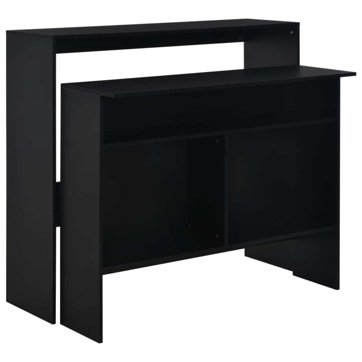 vidaXL Τραπέζι Μπαρ με 2 Επιφάνειες Μαύρο 130 x 40 x 120 εκ.