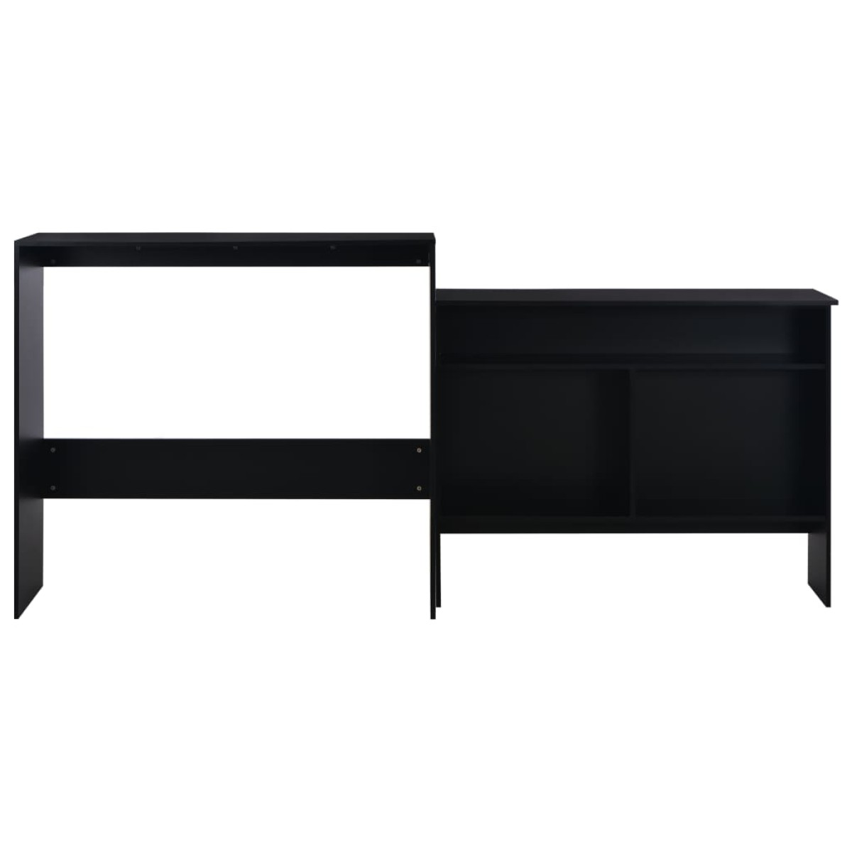 vidaXL Τραπέζι Μπαρ με 2 Επιφάνειες Μαύρο 130 x 40 x 120 εκ.