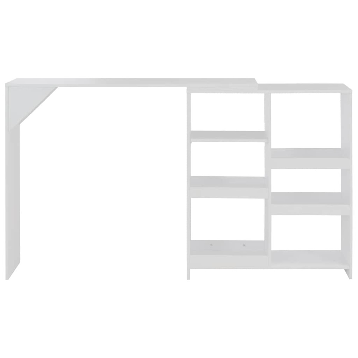 vidaXL Τραπέζι Μπαρ με Κινητή Ραφιέρα Λευκό 138 x 39 x 110 εκ.