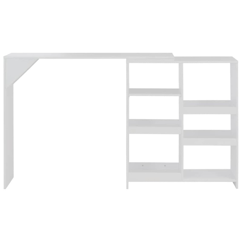 vidaXL Τραπέζι Μπαρ με Κινητό Ράφι Λευκό 138 x 39 x 110 εκ.