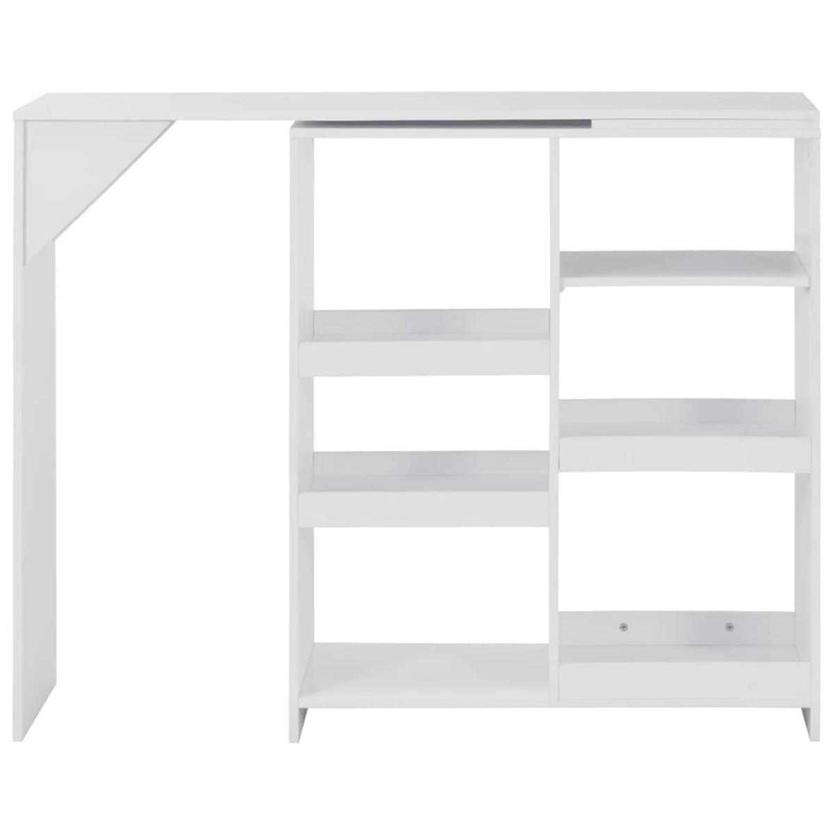 vidaXL Τραπέζι Μπαρ με Κινητή Ραφιέρα Λευκό 138 x 39 x 110 εκ.