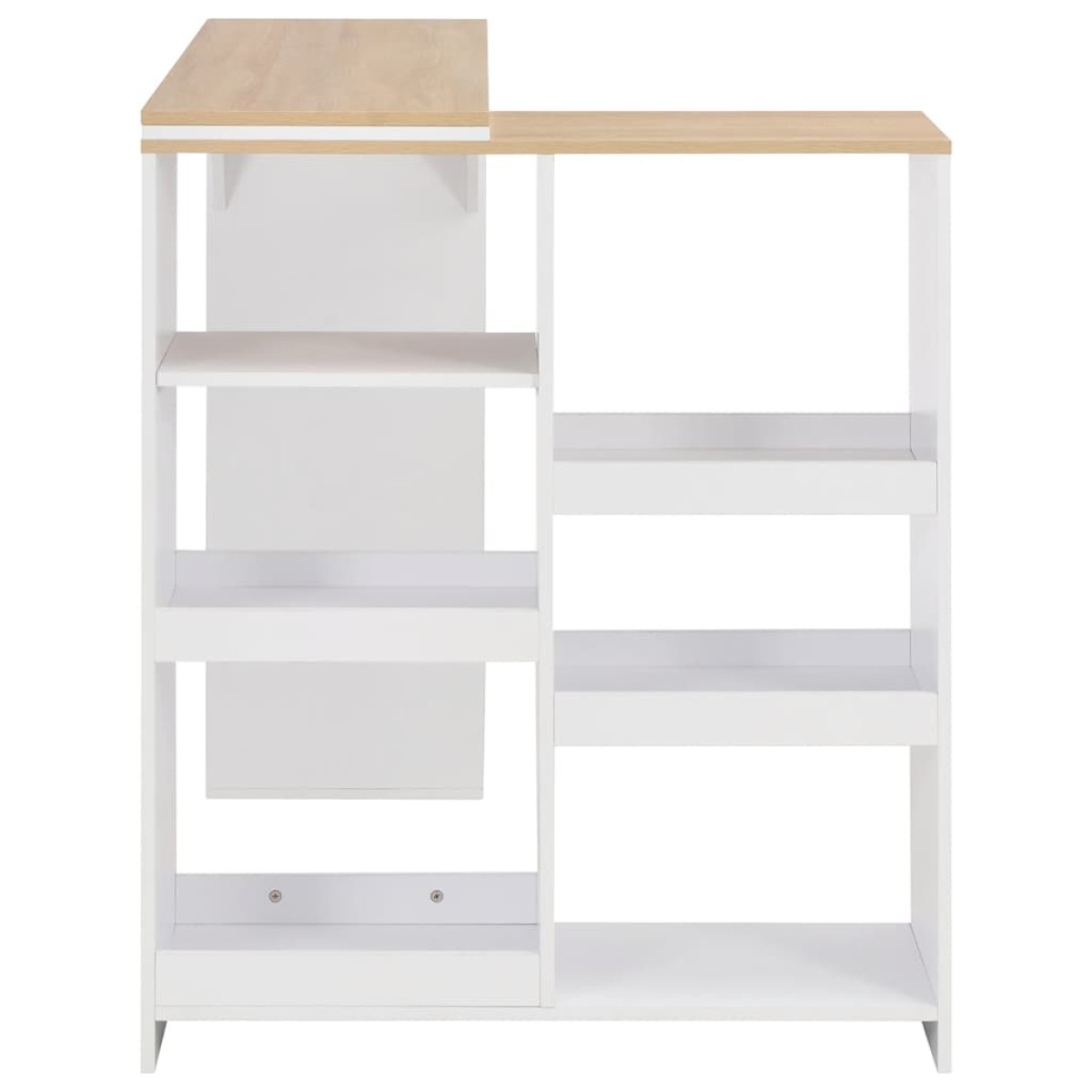 vidaXL Τραπέζι Μπαρ με Κινητή Ραφιέρα Λευκό 138 x 39 x 110 εκ.