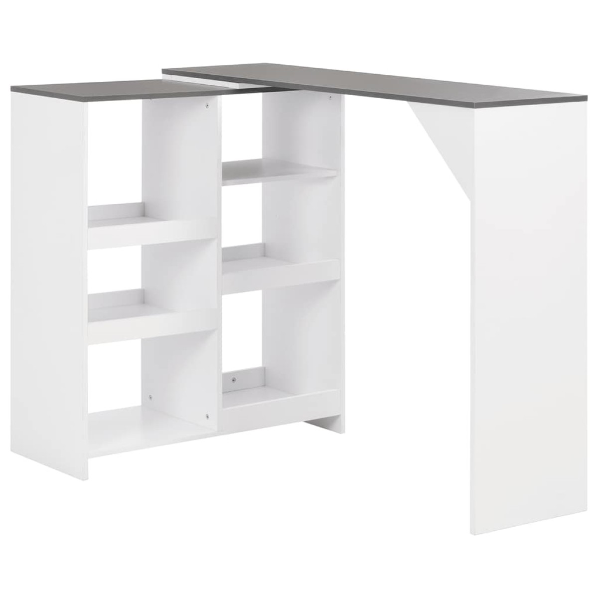 vidaXL Τραπέζι Μπαρ με Κινητή Ραφιέρα Λευκό 138 x 39 x 110 εκ.