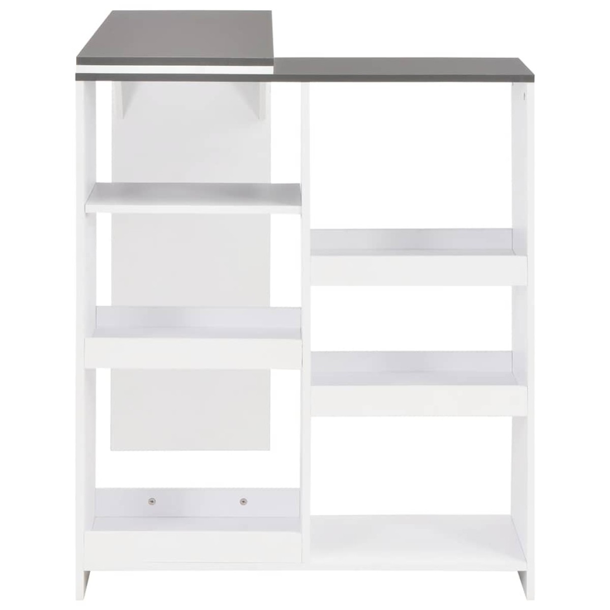vidaXL Τραπέζι Μπαρ με Κινητή Ραφιέρα Λευκό 138 x 39 x 110 εκ.
