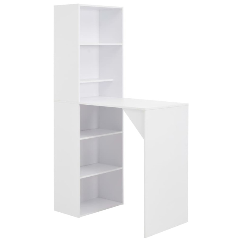 vidaXL Τραπέζι Μπαρ με Ράφι Λευκό 115 x 59 x 200 εκ.