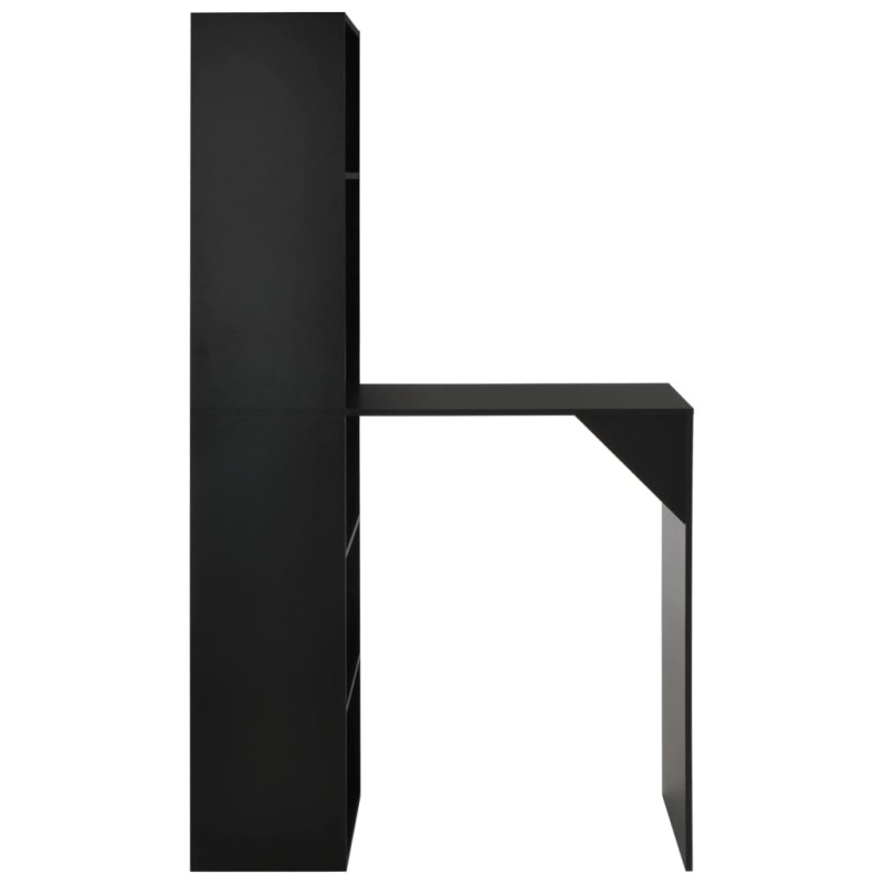 vidaXL Τραπέζι Μπαρ με Ράφι Μαύρο 115 x 59 x 200 εκ.
