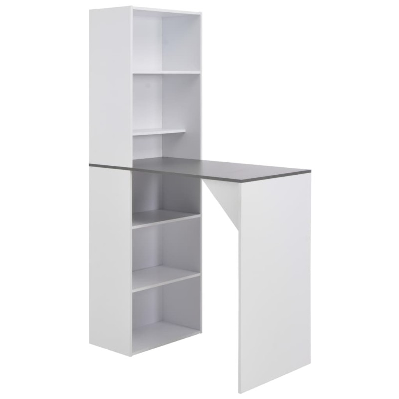vidaXL Τραπέζι Μπαρ με Ντουλάπι Λευκό 115 x 59 x 200 εκ.