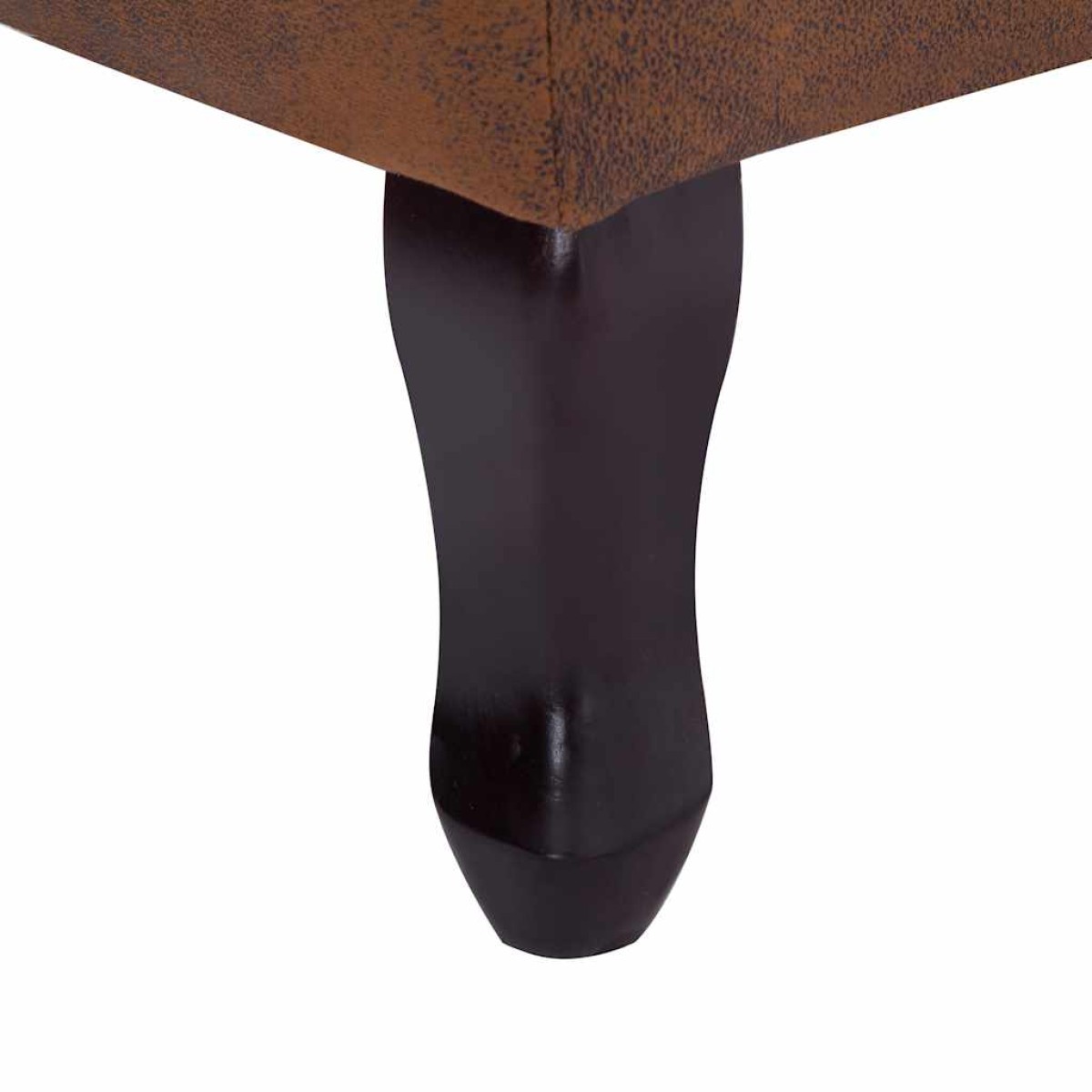vidaXL Πολυθρόνα Chesterfield με Υποπόδιο Καφέ από Συνθετικό Καστόρι