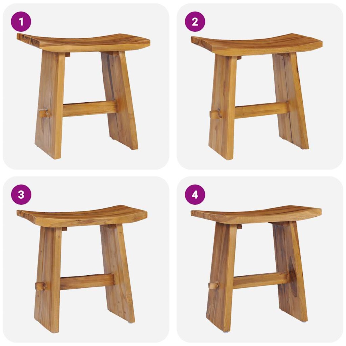 vidaXL Σκαμπό από Μασίφ Ξύλο Teak