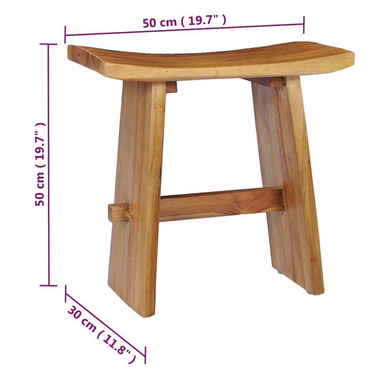 vidaXL Σκαμπό από Μασίφ Ξύλο Teak