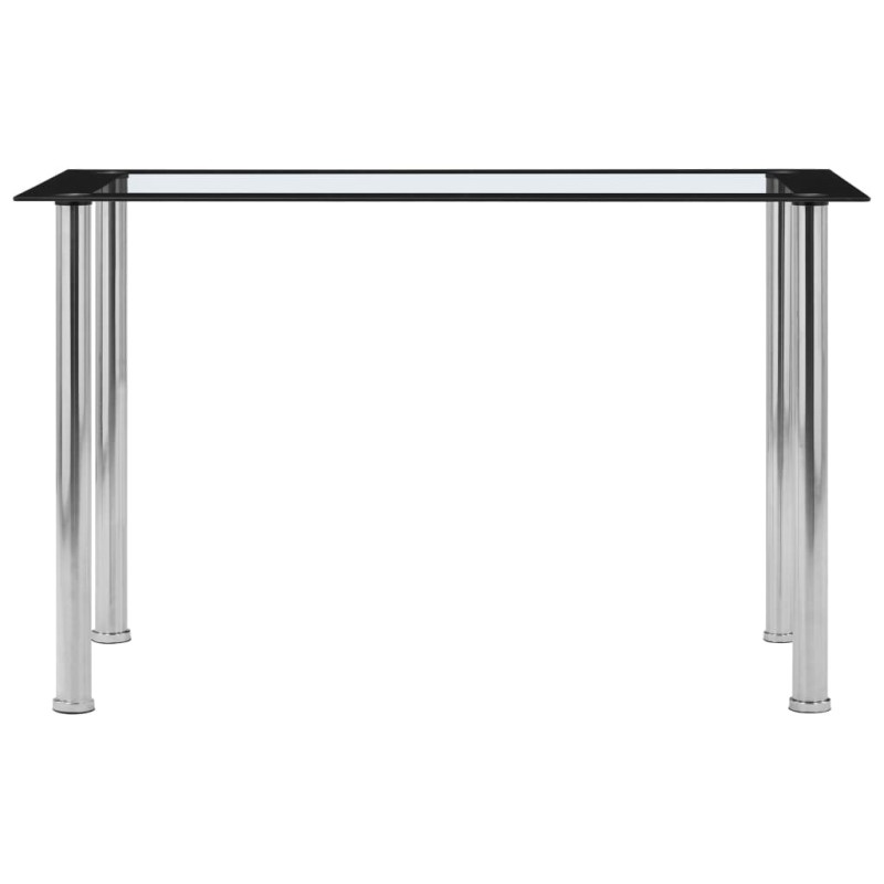 vidaXL Τραπεζαρία Μαύρη / Διαφανής 120 x 60 x 75 εκ. από Ψημένο Γυαλί