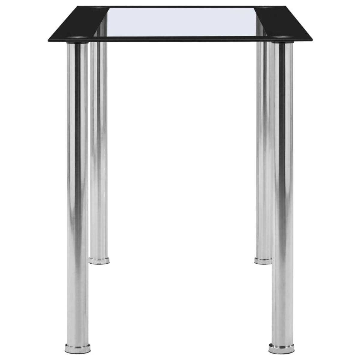 vidaXL Τραπεζαρία Μαύρη / Διαφανής 120 x 60 x 75 εκ. από Ψημένο Γυαλί