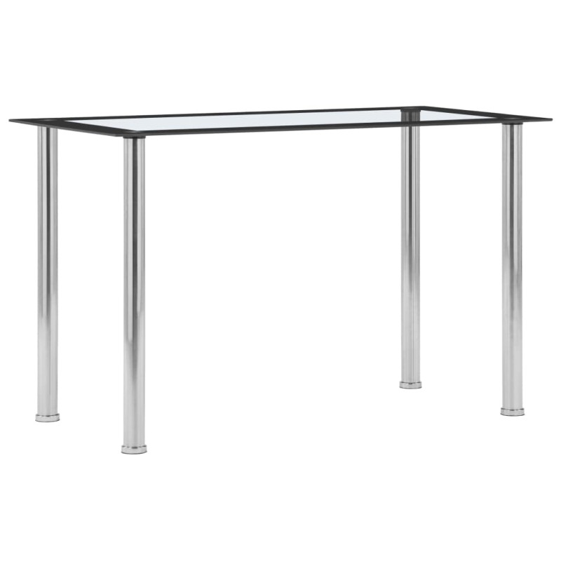 vidaXL Τραπεζαρία Μαύρη / Διαφανής 120 x 60 x 75 εκ. από Ψημένο Γυαλί