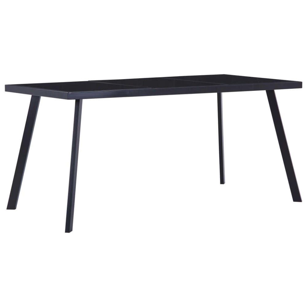 vidaXL Τραπεζαρία Μαύρη 180 x 90 x 75 εκ. από Ψημένο Γυαλί