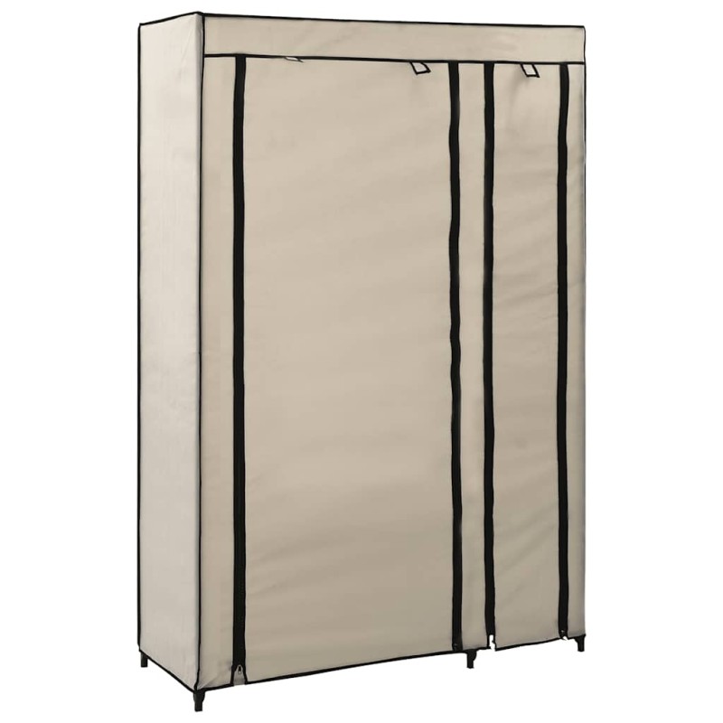vidaXL Ντουλάπα Αναδιπλούμενη Κρεμ 110 x 45 x 175 εκ. Υφασμάτινη