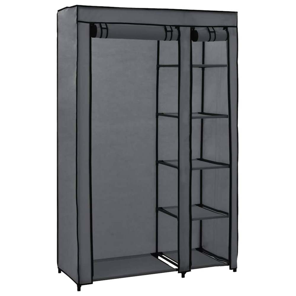 vidaXL Ντουλάπα Αναδιπλούμενη Γκρι 110 x 45 x 175 εκ. Υφασμάτινη