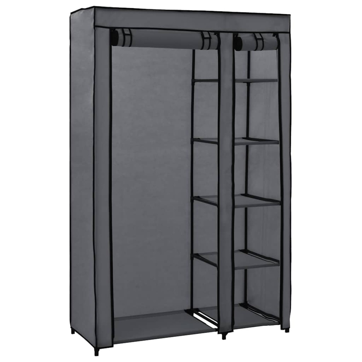 vidaXL Ντουλάπα Αναδιπλούμενη Γκρι 110 x 45 x 175 εκ. Υφασμάτινη